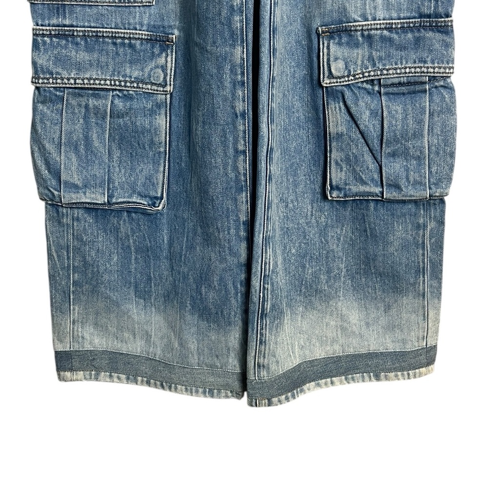 Alice + Olivia Cay Baggy Denim Cargo Pants in Brea Blue Size 25 - Picture 6 of 14